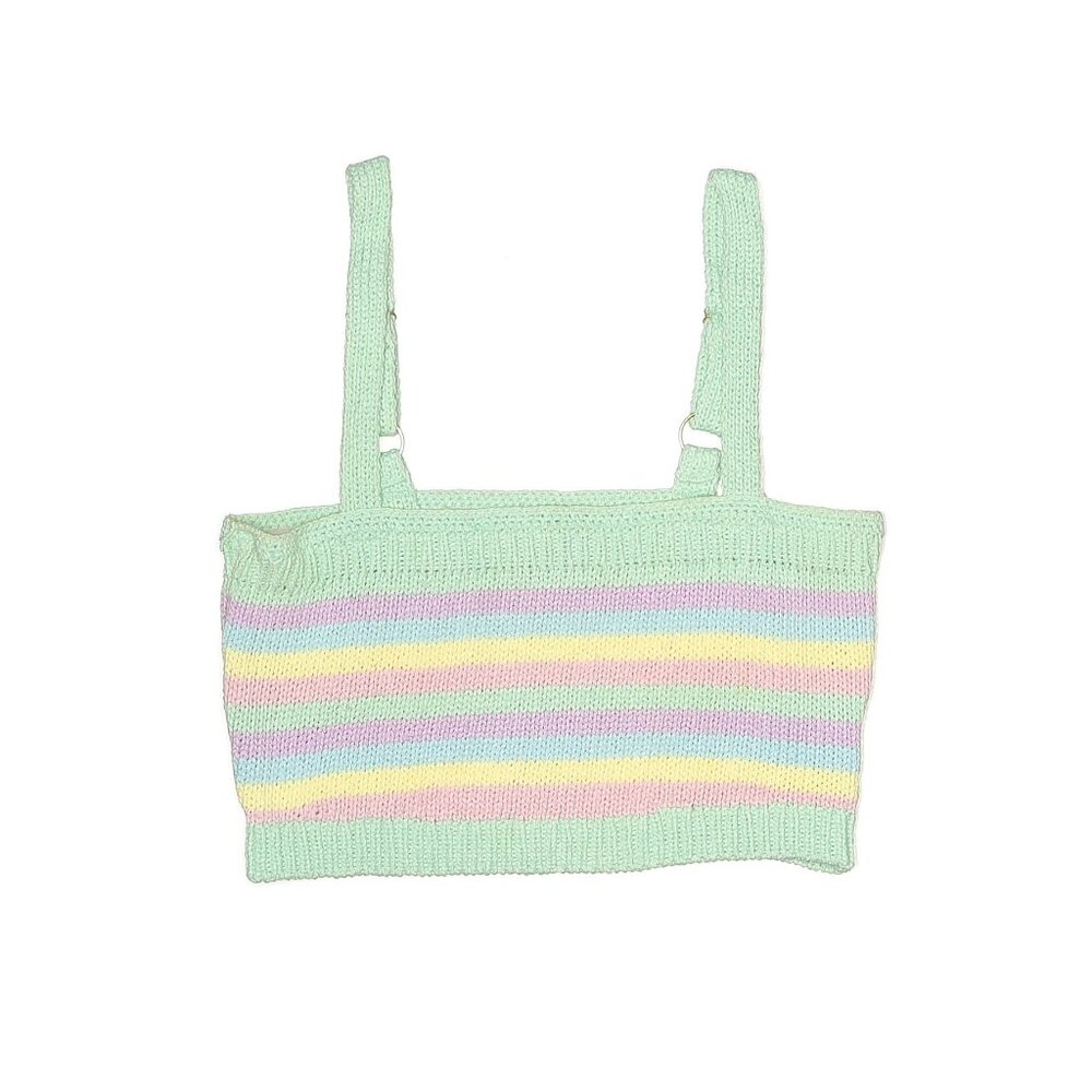 Show Me Your Mumu Pastel Striped Knit 3-Piece Set Cardigan Crop Top & Mini Skirt - Picture 4 of 16
